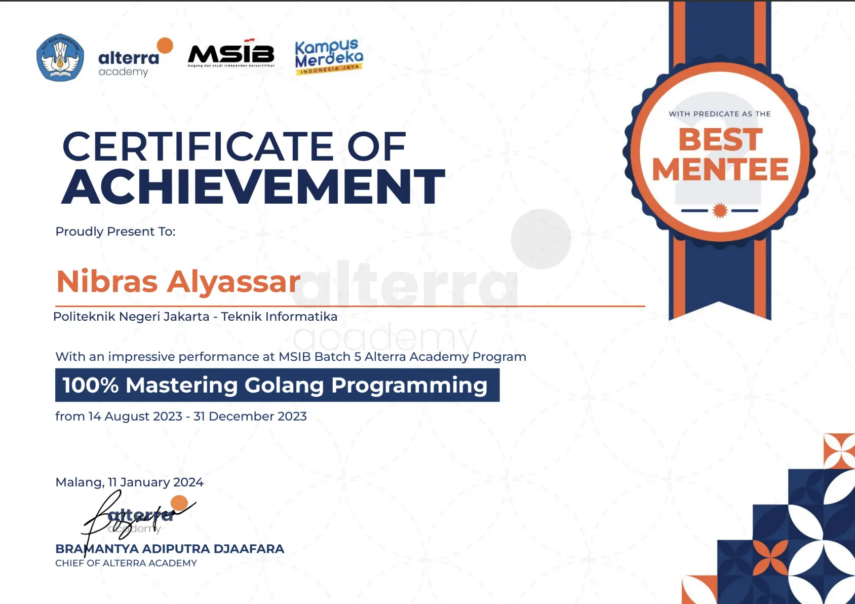 certificate