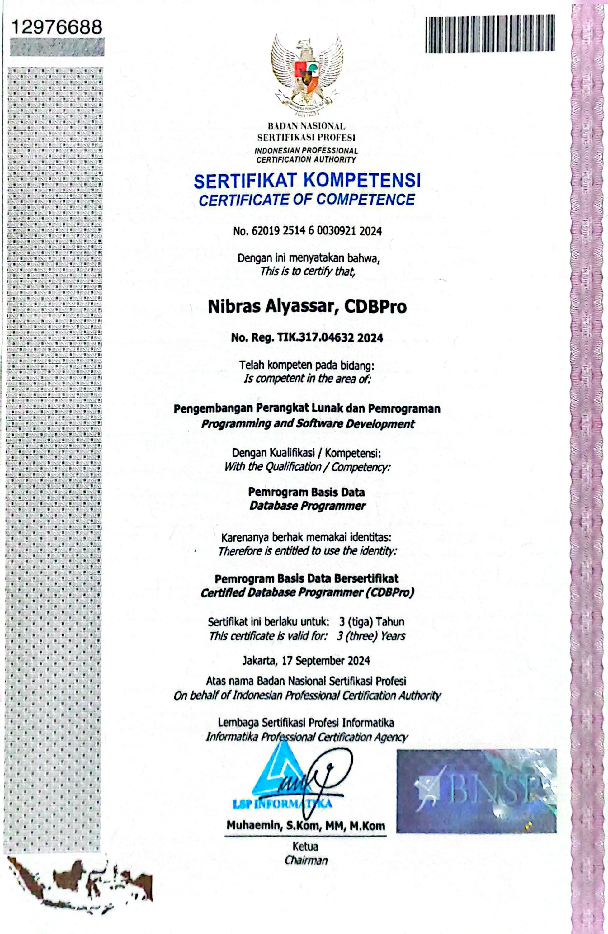certificate