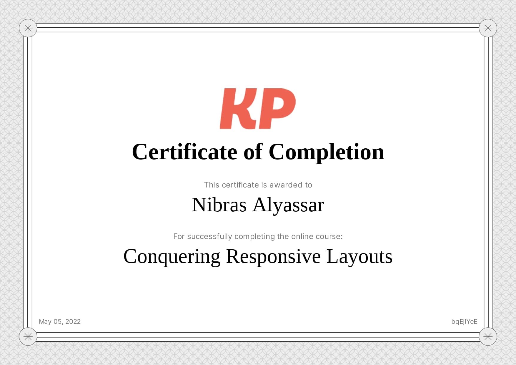 certificate