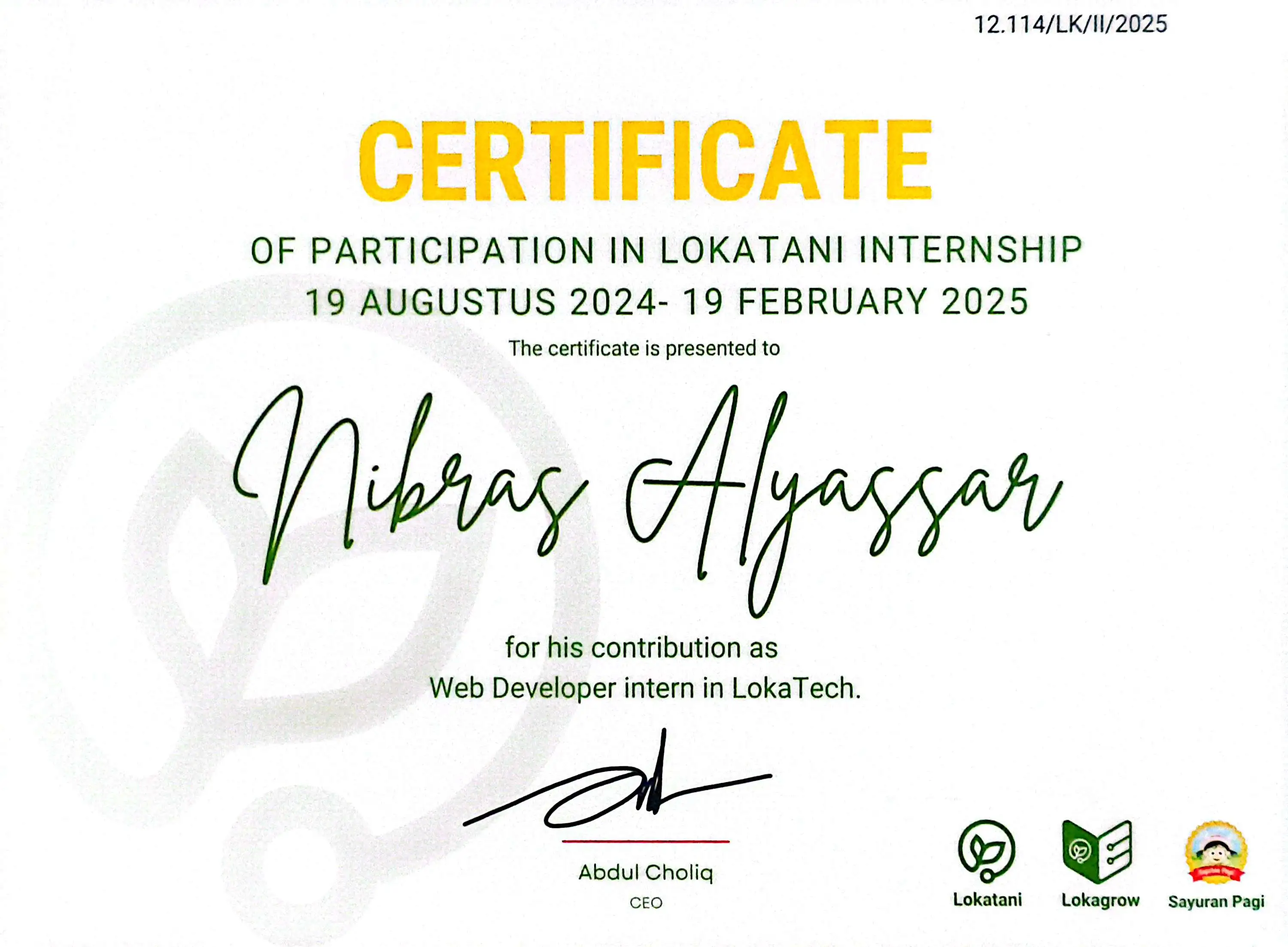 certificate