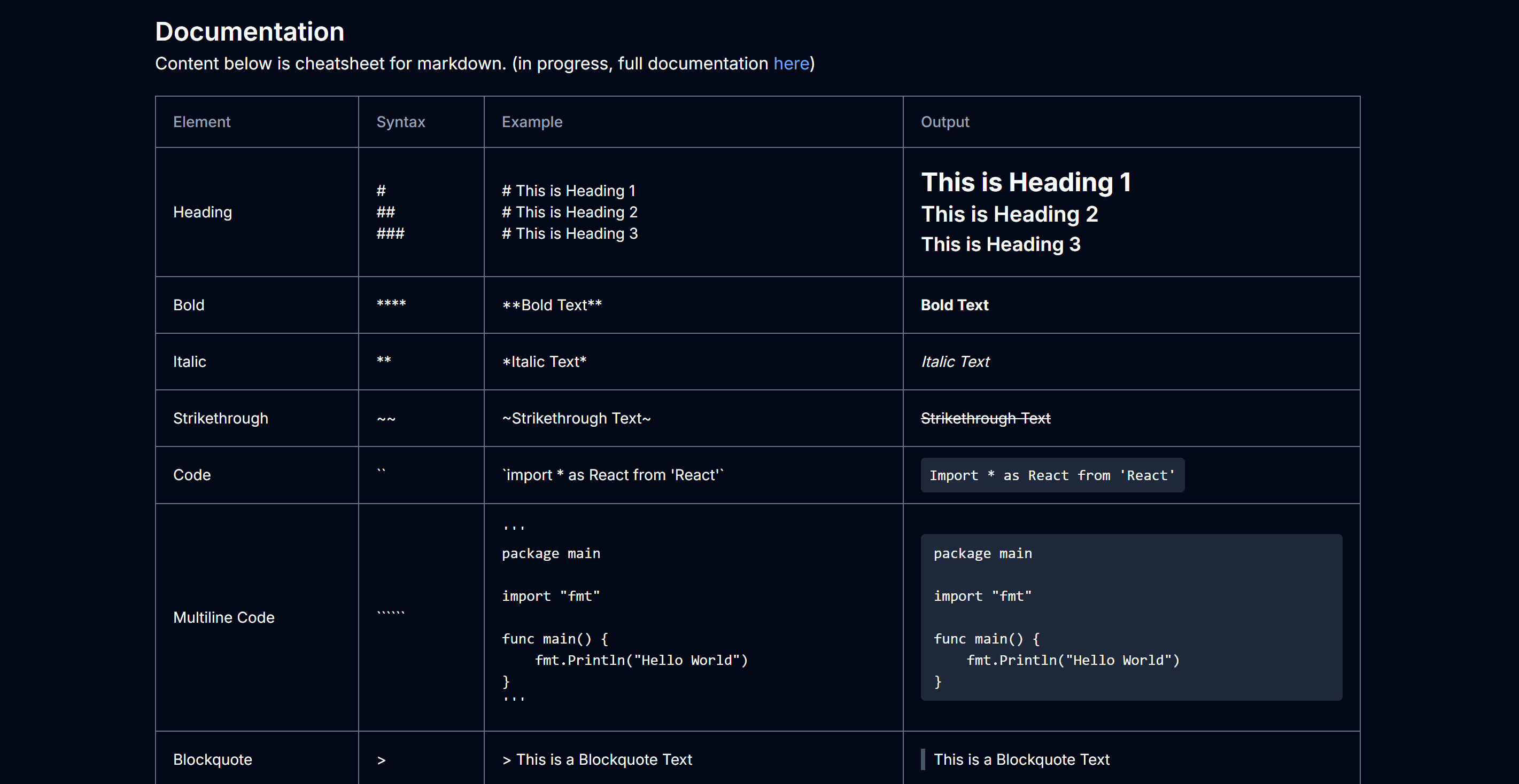 Readme Documentation